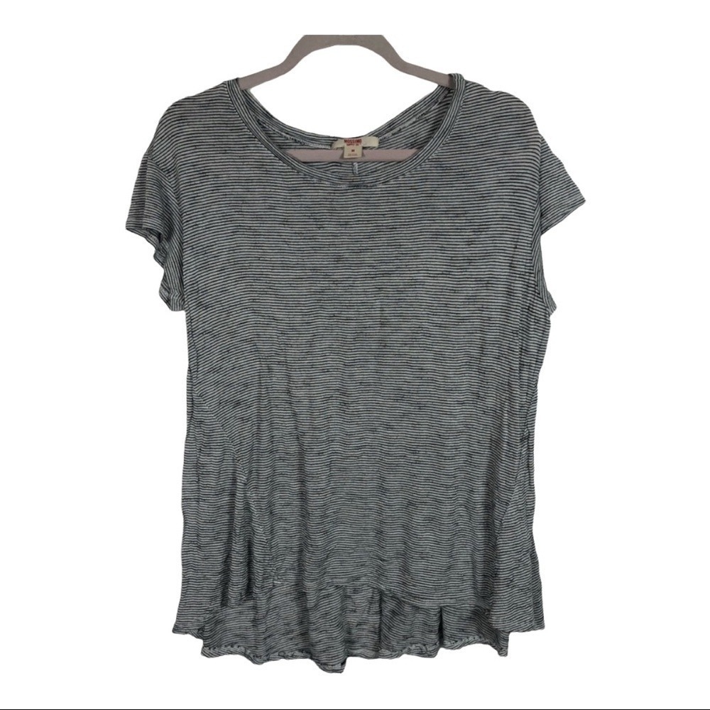 Mossimo Supply Co Womens Striped Tunic Top Short Sleeve Ruffle Hem‎ Size M